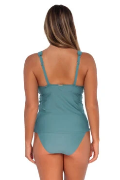 Elsie Underwire Tankini Top (D+ Cup) -Shoreline Trendy 738TOCEAN Tankini Top Ocean Back