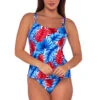 Taylor Molded Underwire Bra Tankini Top (D+ Cup) -Shoreline Trendy 75TAMERI Tankini Top American Dream Front