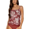 Taylor Underwire Bra Tankini Top (E-H Cup) -Shoreline Trendy 75TEFGHAWHI Tankini Top Hawaiian Hideaway Front