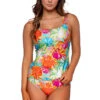 Taylor Molded Underwire Bra Tankini Top (E-H Cup) -Shoreline Trendy 75TEFGLOTUS Tankini Top Lotus Front
