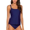 Taylor Molded Underwire Tankini Top (D+ Cup) -Shoreline Trendy 75TINDIG Tankini Top Indigo Front