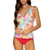 Forever Underwire Bra Tankini Top (E-H Cup) -Shoreline Trendy 77TEFGTROBR Tankini Top Tropical Breeze Front