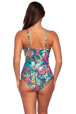 Forever Tankini Top (D+ Cup) -Shoreline Trendy 77TLUSGA Tankini Top Lush Garden Back