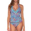 Heidi Halter Tankini Top 1 Heidi Halter Tankini Top -Shoreline Trendy 803TPAIPO Tankini Top Paisley Pop Front