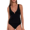 Vivian Tankini Top 1 Vivian Tankini Top -Shoreline Trendy 815TBLCK Tankini Top Black Front