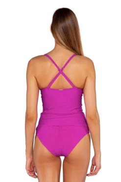 Simone Over The Shoulder Tankini Top 7 Simone Over The Shoulder Tankini Top -Shoreline Trendy 81TWILOR Tankini Top Wild Orchid Back2