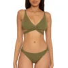 Raegan Twist Front Bralette Bikini Top -Shoreline Trendy 852137 Bikini Top Seaweed Front1