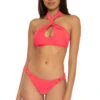 Aspen High Neck Halter Bikini Top -Shoreline Trendy 852237 Bikini Top Grapefruit Front1