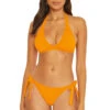 Amari Halter Banded Bikini Top -Shoreline Trendy 852637 Bikini Top Orange Burst Front