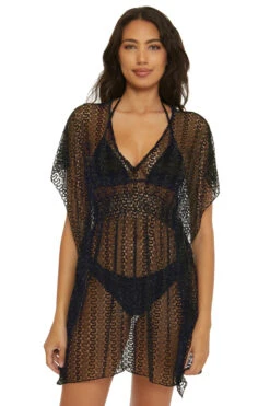 Golden Metallic Crochet Tunic