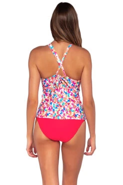 Mia High Neck Tankini Top 7 Mia High Neck Tankini Top -Shoreline Trendy 87TCONFE Tankini Top Confetti Back