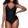 Cassie Underwire Tankini Top -Shoreline Trendy 931TBLCK Tankini Top Black Front