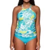 Harlow High Neck Halterkini Top 1 Harlow High Neck Halterkini Top -Shoreline Trendy 943TKAILU Tankini Top Kailua Bay Front