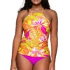 Harlow High Neck Halterkini Top -Shoreline Trendy 943TPALAC Tankini Top Palace Garden Front
