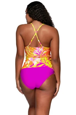 Harlow High Neck Halterkini Top 6 Harlow High Neck Halterkini Top -Shoreline Trendy 943TPALAC Tankini Top Palace Garden Reverse