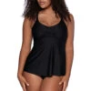 Tori Bandeau Tankini Top -Shoreline Trendy 955TBLCK Tankini Top Black Front