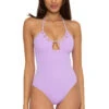 Candice Convertible Halter One Piece Swimsuit -Shoreline Trendy 961127 One Piece Swimsuit Iris Front