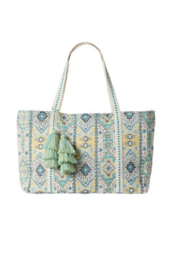 Aqua Printed Tote