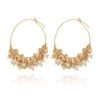 Grappia Mini Beaded Hoop Earrings -Shoreline Trendy AGRAPPIA MINI O Earrings 010 White Gold Front