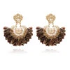 Yuca Plume Earrings -Shoreline Trendy AYUCA PM O PL Earrings 090 BROWN Front