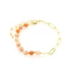Peach Stone Link Bracelet