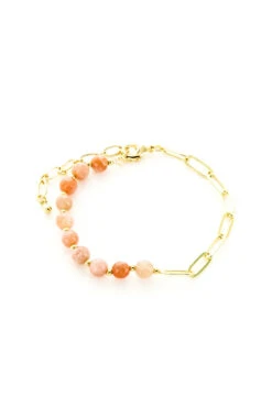 Peach Stone Link Bracelet