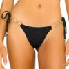 Audrey Tie Side Brazilian Bikini Bottom -Shoreline Trendy B2253B8 Bikini Bottom Black Front