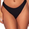 Camila Scoop Hipster Bikini Bottom -Shoreline Trendy B306BBLACK Bikini Bottom Black Front