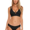 Elaine Banded Triangle Bikini Top (D+ Cup) -Shoreline Trendy BEC BLACK BLACK Tops Front 103478