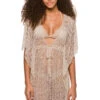 Riviera Metallic Crochet Tunic -Shoreline Trendy BEC NEUTRAL SDST Tunics Front 102646