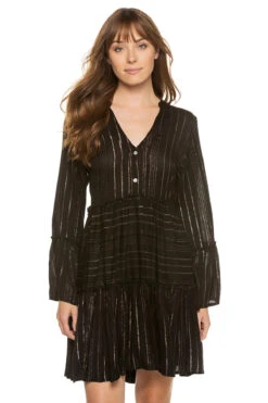 Long Sleeve Button Up Mini Dress