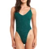 Elena High Leg One Piece Swimsuit -Shoreline Trendy BOUND232S One Piece Swimsuit Jewel Green Front