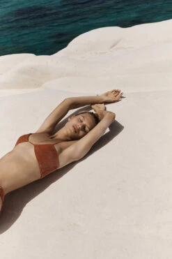 Margarita Bandeau Bikini Top -Shoreline Trendy BOUND255W Bikini Top Coral Lurex Lifestyle