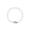 Pearl Cowrie Shell Bracelet -Shoreline Trendy BR22 19 Bracelet Gold Front