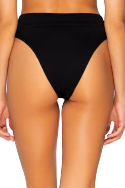 Cove High Waist Bikini Bottom 5 Cove High Waist Bikini Bottom -Shoreline Trendy BSW BLACK RAVEN Bottoms Back 100353