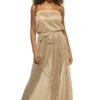 Maya Strapless Maxi Dress -Shoreline Trendy C02233017 Apparel Dress Gold Luxe Knit Front