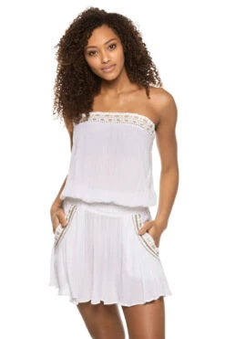 Jo Metallic Strapless Mini Dress