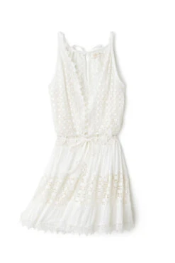 Miranda Crochet Mini Dress -Shoreline Trendy C0522312 Apparel Dress White Laydown