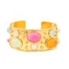 Byzantine Gemstone Cuff -Shoreline Trendy C25 AD Bracelet Gold Multi Front