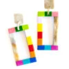 Rainbow Colorblock Earrings -Shoreline Trendy CB 1 T8 Earrings Multi Front