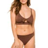 Charlie Shimmer Bralette Bikini Top -Shoreline Trendy CHARLIE M Bikini Top Cocoa Shimmer Front2