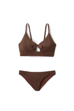 Charlie Shimmer Bralette Bikini Top -Shoreline Trendy CHARLIE M Bikini Top Cocoa Shimmer Laydown