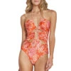 Exotic Elegance Strappy One Piece Swimsuit 2 Exotic Elegance Strappy One Piece Swimsuit -Shoreline Trendy CL22547M One Piece Swimsuit Mandarina Tangerine Front