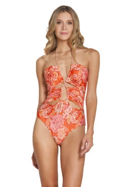 Exotic Elegance Strappy One Piece Swimsuit
