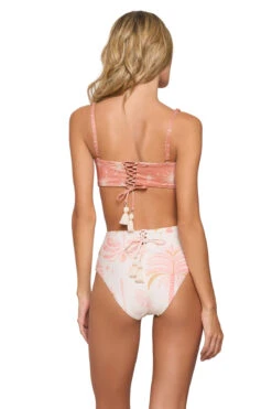 Metallic Reversible Bandeau Bikini Top -Shoreline Trendy CL23251B Bikini Top Canyon Sunset Back