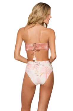 Metallic Reversible Bandeau Bikini Top -Shoreline Trendy CL23251B Bikini Top Canyon Sunset Back1