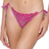 Lace Tie Side Brazilian Bikini Bottom -Shoreline Trendy CPK 279T Bikini Bottom Cosmo Pink Front