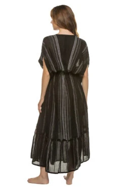 Leliti Plunge Maxi Dress -Shoreline Trendy CRW2302C1 Apparel Dress Black Back