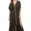Leliti Plunge Maxi Dress -Shoreline Trendy CRW2302C1 Apparel Dress Black Front