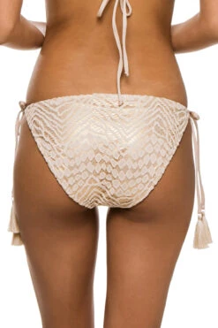 Metallic Tie Side Hipster Bikini Bottom -Shoreline Trendy CSL NEUTRAL CRGO Bottoms Back 103169